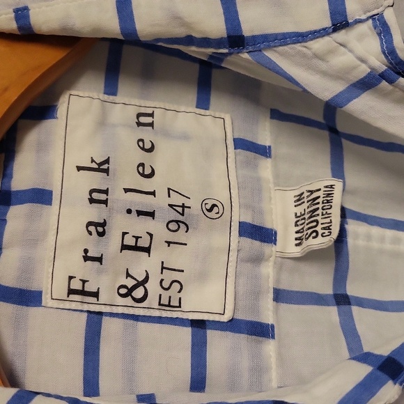 Frank & Eileen button up shirt gingham blue and white Style Barry - Picture 3 of 7